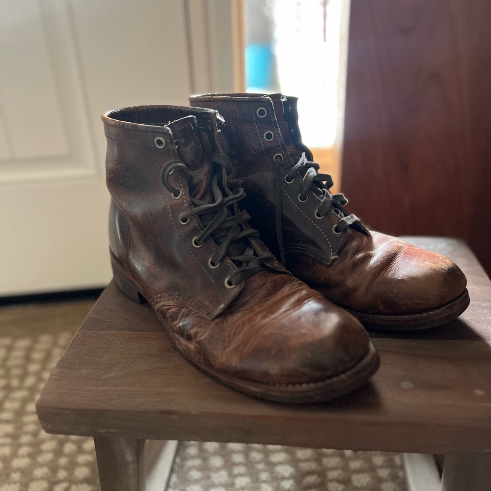 Chippewa brown boots with Vibram soles